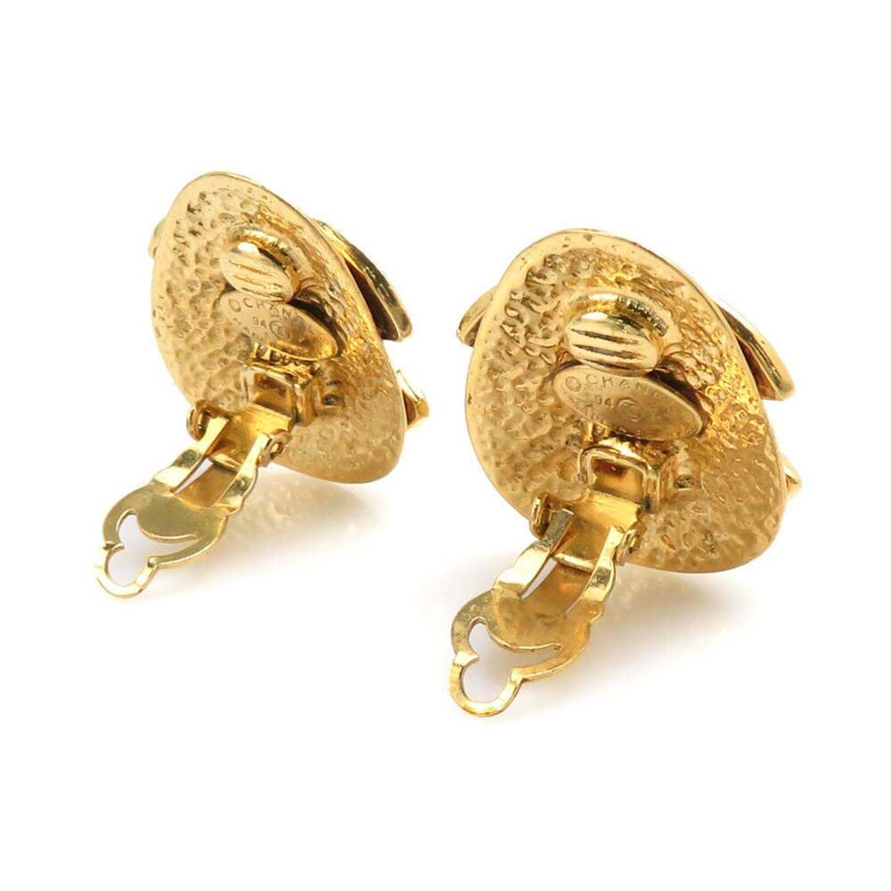 CHANEL Authentic Gold Logo Earrings - Picture 3 of 5